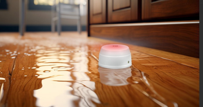 Garza 401346C Detector de Seguridad de Inundación Smart Wifi con Alarma Sonora y Notificaciones en Tiempo Real