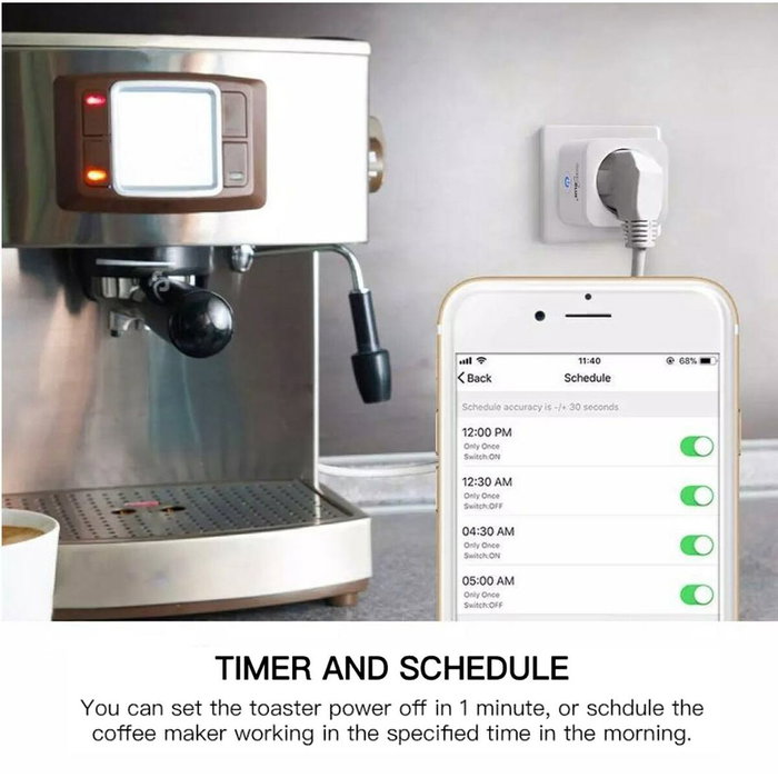 Enchufe con control remoto wifi greenblue, android/ios/alexa/google home, consumo de energÍa, temporizador, mÁx. energÍa, tempor