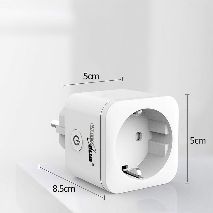 Enchufe con control remoto wifi greenblue, android/ios/alexa/google home, consumo de energÍa, temporizador, mÁx. energÍa, tempor
