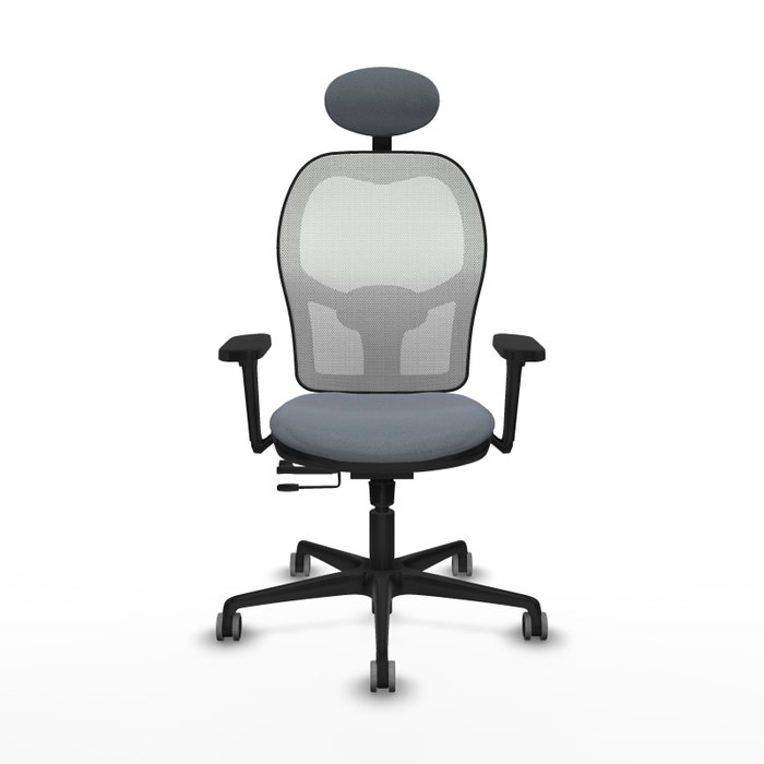 PIQUERAS Y CRESPO Silla de oficina Jorquera Gris/Blanco con mecanismo Sincro/Traslack