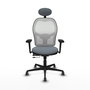 PIQUERAS Y CRESPO Silla de oficina Jorquera Gris/Blanco con mecanismo Sincro/Traslack