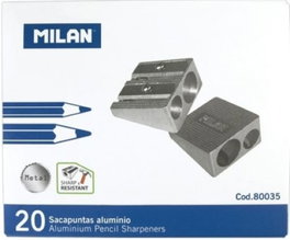 MILAN Sacapuntas de Aluminio Doble Milán Caja de 20 Unidades