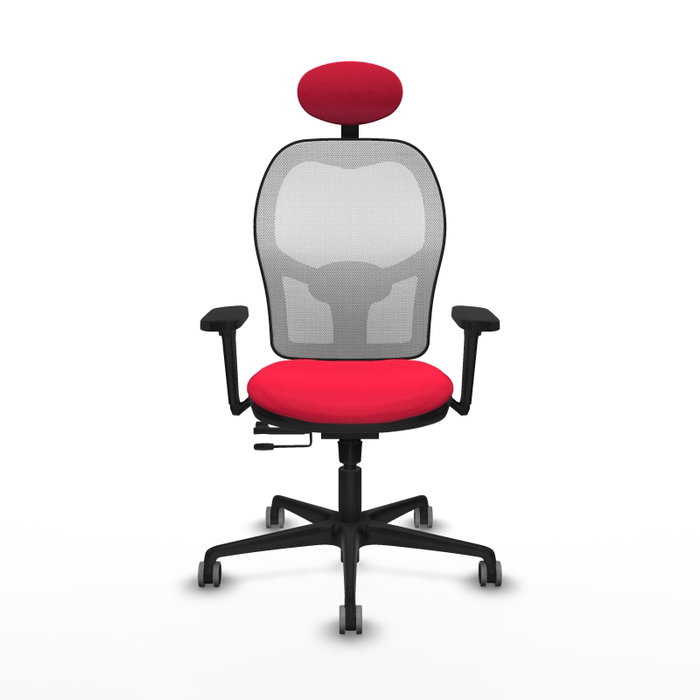 PIQUERAS Y CRESPO Silla de oficina Jorquera con mecanismo Sincro/Traslack, Rojo y Blanco