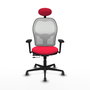 PIQUERAS Y CRESPO Silla de oficina Jorquera con mecanismo Sincro/Traslack, Rojo y Blanco
