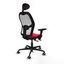PIQUERAS Y CRESPO Silla de oficina Jorquera con mecanismo Sincro/Traslack, Rojo y Blanco