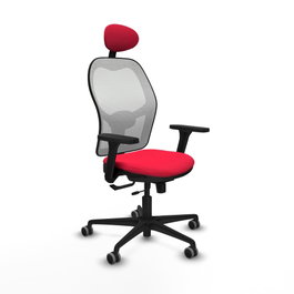 PIQUERAS Y CRESPO Silla de oficina Jorquera con mecanismo Sincro/Traslack, Rojo y Blanco