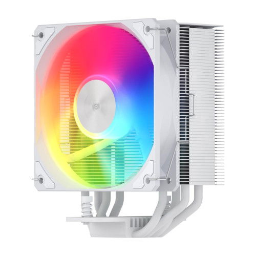 FSP NP5-WA Refrigerador de CPU 120mm Ventilador PWM Blanco, RGB Multi, Compatible Intel LGA1851/1700/1200 y AMD AM4/AM5, 4 Tubos de Calor