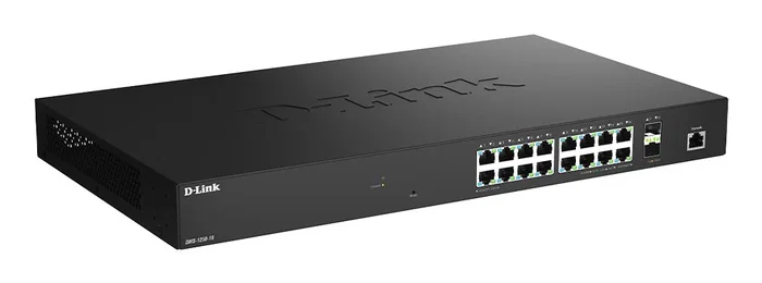 D-Link DMS-1250-18/E Switch de Red Gestionado L2, 16 Puertos 2.5G Ethernet (100/1000/2500) + 2 SFP+, Negro, Montaje en Rack