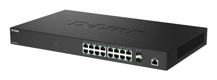 D-Link DMS-1250-18/E Switch de Red Gestionado L2, 16 Puertos 2.5G Ethernet (100/1000/2500) + 2 SFP+, Negro, Montaje en Rack