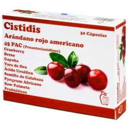 DIS Cistidis 30 Cápsulas - Suplemento Vías Urinarias con Arándano Rojo Americano, Gayuba, Vara de Oro y Uña de Gato