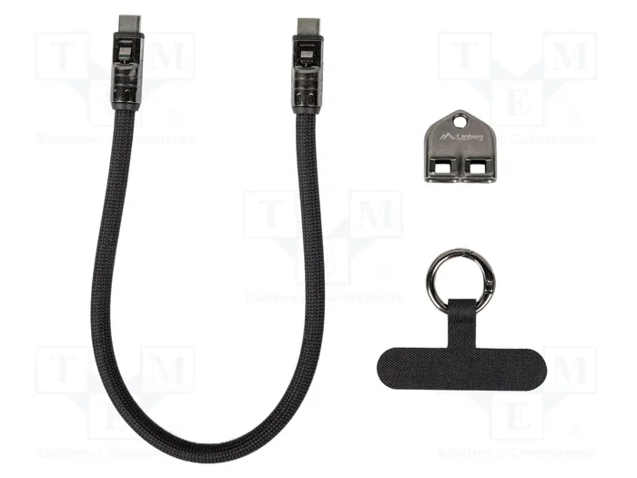 LANBERG Cable USB 2.0 USB C a USB C 0,3m Negro