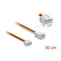 DeLOCK Cable Extensión JST 3 Pines, Conector Macho a Hembra, 30 cm, PVC, Negro/Rojo/Blanco/Amarillo