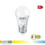EDM Bombilla LED Esférica P45 E27, 6W 500lm, 3 Temperaturas Color (3000K/4000K/6500K), 360° Flujo Luminoso, Ø45x88 mm, Clase G, 220-240V