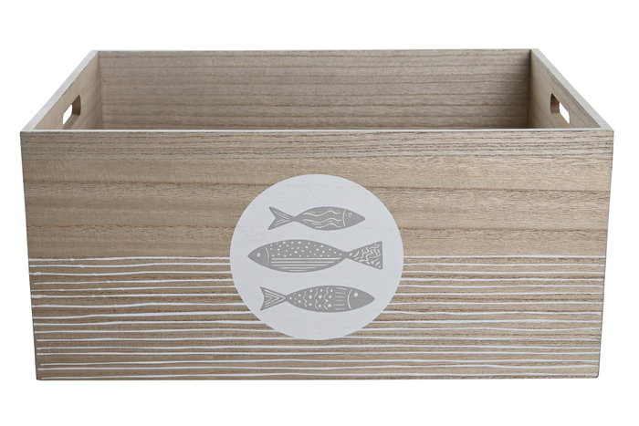 DKD Home Decor Caja MDF Peces Natural DKD Home Decor Caja MDF Peces Natural