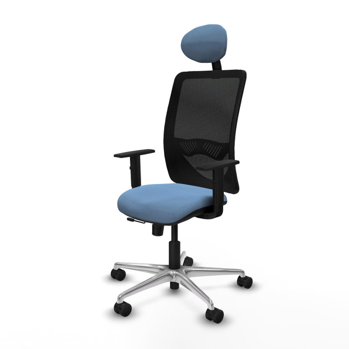 PIQUERAS Y CRESPO Silla de oficina Zulema con mecanismo Sincro/Traslack Azul cielo