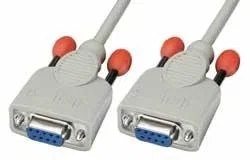 Lindy - Cable Serial Nulo (Null Modem) DB9 9-Pin Hemba/Hembra, Longitud 3 Metros, Color Blanco