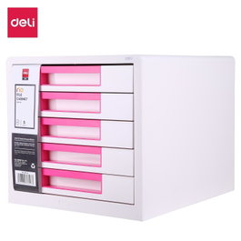 Deli Módulo de 5 cajones Rio ABS blanco con detalles magenta