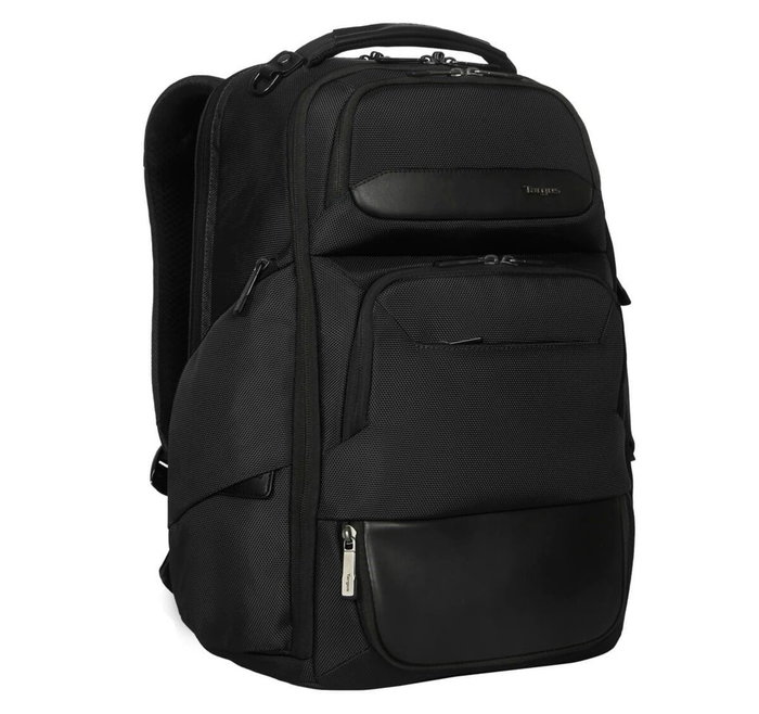 Targus HeritageLuxe Mochila de viaje para Hombre con Compartimento para Portátil 16", Negro, Poliéster