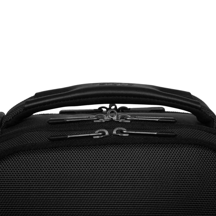 Targus HeritageLuxe Mochila de viaje para Hombre con Compartimento para Portátil 16", Negro, Poliéster