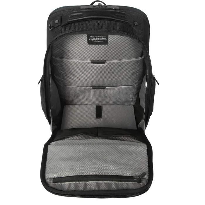 Targus HeritageLuxe Mochila de viaje para Hombre con Compartimento para Portátil 16", Negro, Poliéster