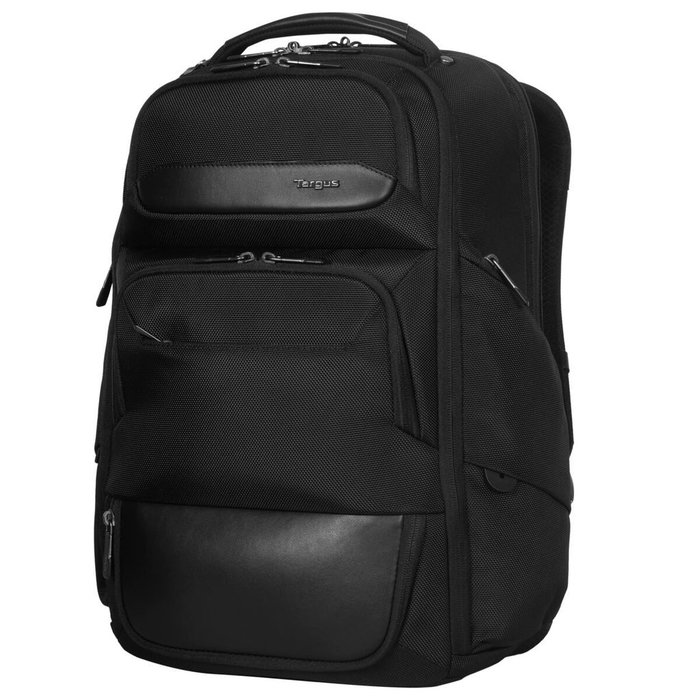 Targus HeritageLuxe Mochila de viaje para Hombre con Compartimento para Portátil 16", Negro, Poliéster