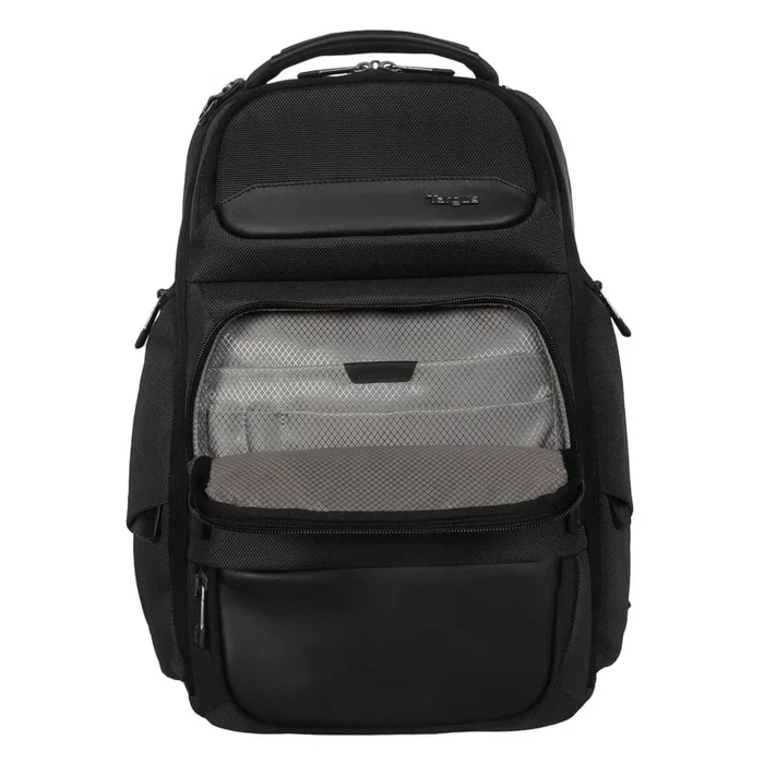 Targus HeritageLuxe Mochila de viaje para Hombre con Compartimento para Portátil 16", Negro, Poliéster