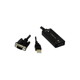 LogiLink Conversor VGA con audio a HDMI compatible con High Speed