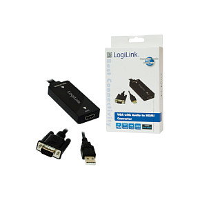 LogiLink Conversor VGA con audio a HDMI compatible con High Speed LogiLink Conversor VGA con audio a HDMI compatible con High Speed