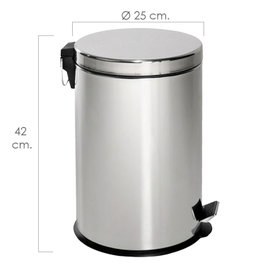MAURER Papelera Inoxidable 12 Litros Color Plata