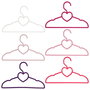 Home Deco Kids Juego De 6 Perchas Infantiles Con Modelos Surtidos: Corazones, Lazos, Coches, Nubes, Con Barra Inferior Y Muescas Laterales - 28x0,5x17 Cm