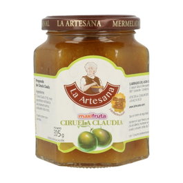 La Artesana Mermelada de Ciruela Claudia Sin Azúcar 305g, Edulcorada con Zumo de Uva, Natural