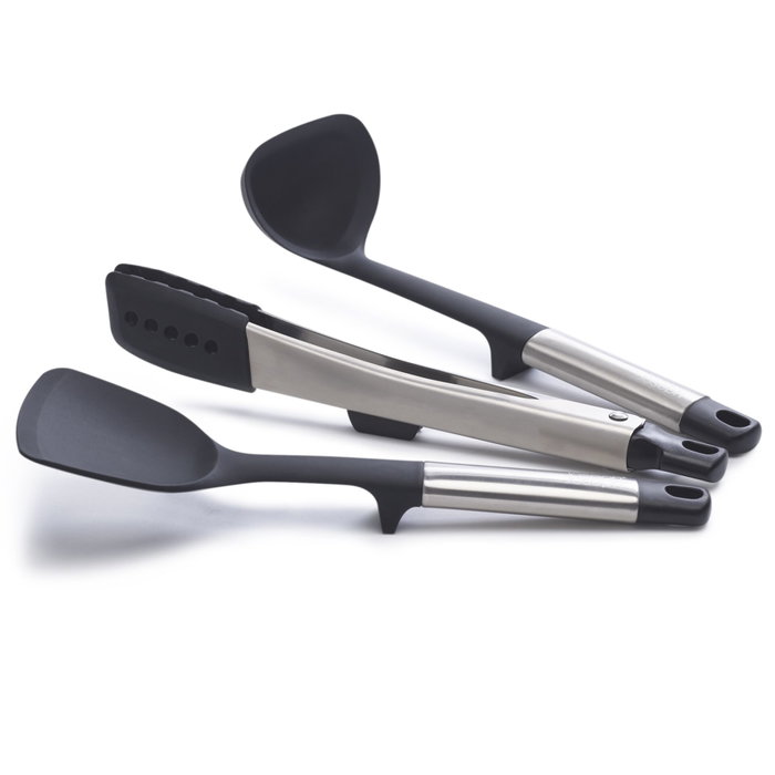 Joseph Joseph Elevate Fusion Juego de 3 Utensilios con Soporte Compacto