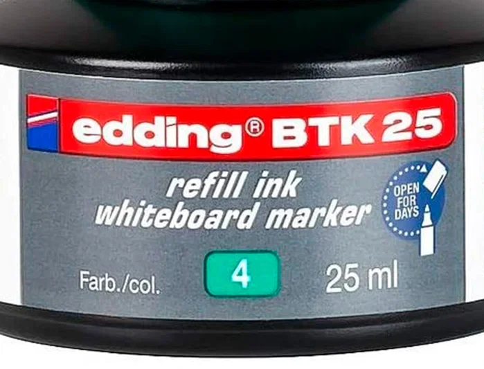 Edding Tinta para rotulador de pizarra blanca BTK-25 verde 25 ml Edding Tinta para rotulador de pizarra blanca BTK-25 verde 25 ml