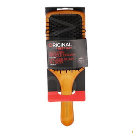 Sinelco Cepillo Raqueta Profesional de Madera Tamaño Medio - Para Desenredar y Alisar el Cabello con Suavidad