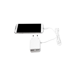 LogiLink Cargador 240V 2+1xUSB 2,1A blanco