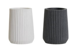 DKD Home Decor Vaso de Resina Blanco Gris 8.3 x 11 x 8.3 cm (4 Unidades)