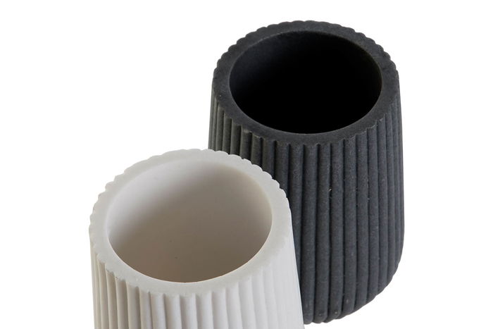 DKD Home Decor Vaso de Resina Blanco Gris 8.3 x 11 x 8.3 cm (4 Unidades)