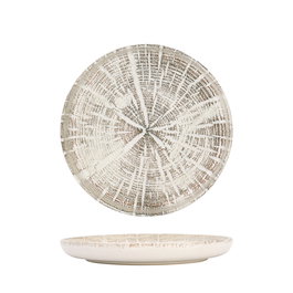 Summa Plato Nórdico Forest Blanco 22 cm, Plato de Gres para Vajilla (Set de 6)