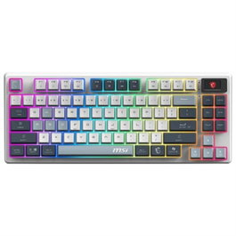 MSI FORGE GK600 Teclado Gaming Mecánico TKL Inalámbrico 83 Teclas, Triple Conexión 2.4 GHz Bluetooth USB, Compatible Windows macOS, Color Gris