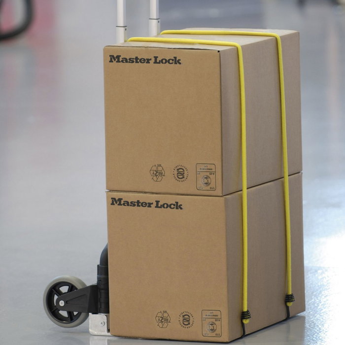 Master Lock 3043EURDAT Pack de 10 Cuerdas Elásticas con Marco de Plástico