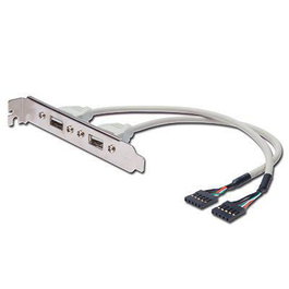 Digitus Bracket USB 2.0 2x Type A-2x5pin IDC F/F 0.25m High-Speed 480 Mbps