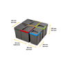 Emuca Kit de contenedores de reciclaje para cajón de cocina Recycle altura 216mm, 2x12litros, 2x6litros, Plástico gris antracita