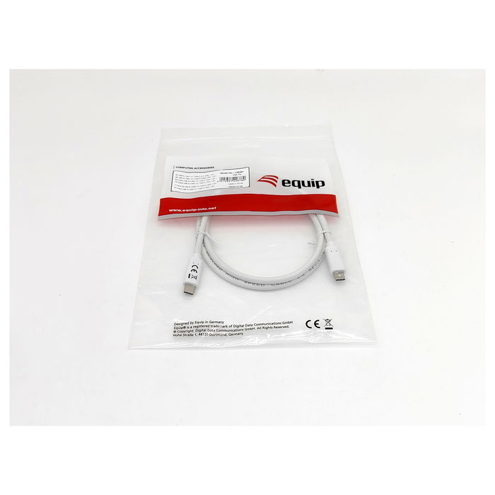 EQUIP 128361 Cable USB-C 3.2 Macho a Macho 1m 60W PD 5Gbps Blanco