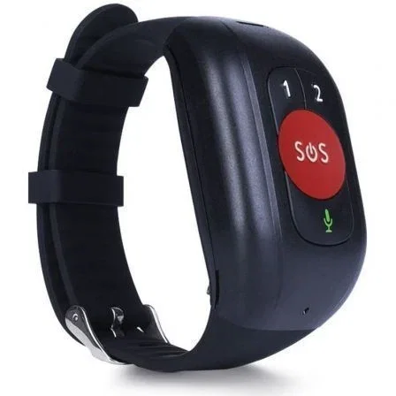 Leotec Senior Smart Band 4G Pulsera Inteligente con GPS, Llamadas 4G, Monitor Cardiaco y Podómetro para Mayores - Roja y Negra - Ref. LESB01R