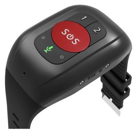 Leotec Senior Smart Band 4G Pulsera Inteligente con GPS, Llamadas 4G, Monitor Cardiaco y Podómetro para Mayores - Roja y Negra - Ref. LESB01R