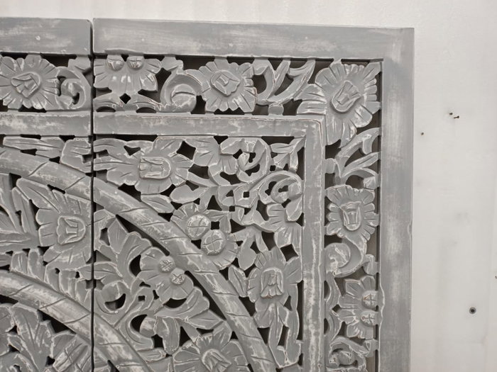 DKD Home Decor Cabecero Cama Indio Mandala Gris 180 x 180 cm Set de 3 DKD Home Decor Cabecero Cama Indio Mandala Gris 180 x 180 cm Set de 3