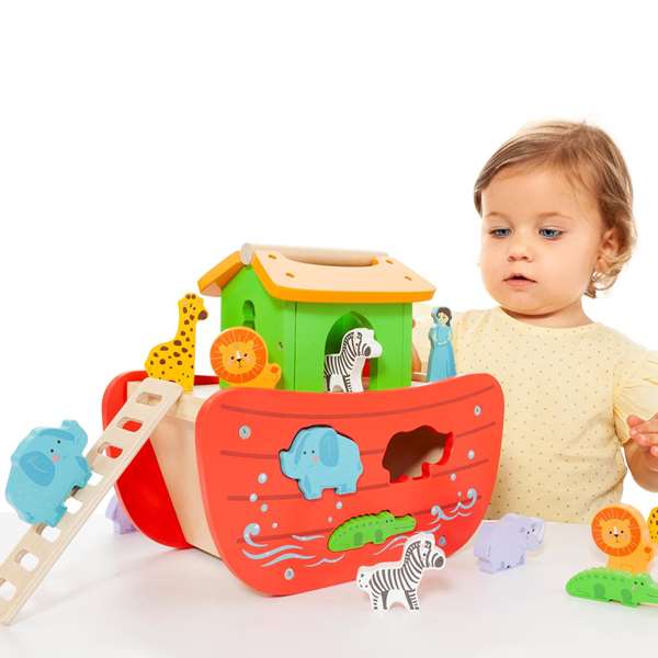 Molto Arca de Noé de Madera con 17 Piezas