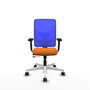 PIQUERAS Y CRESPO Silla de oficina Motilla con mecanismo Sincro/Traslack Naranja y Azul