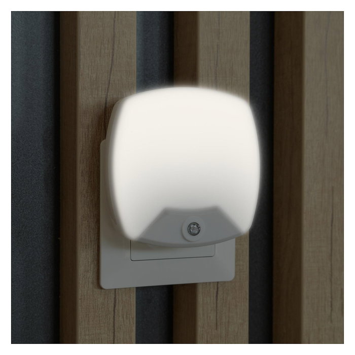 ENTAC Luz de noche LED 0.5W Blanco frío con sensor de luz