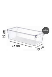 Hermia CLRKPKMD-3 Set de Organizadores para Nevera, 3 Piezas de Plástico Transparente para Cocina y Hogar, 37 x 15 x 10 cm